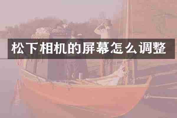 松下相机的屏幕怎么调整