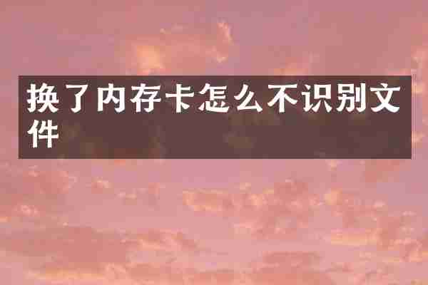 换了内存卡怎么不识别文件