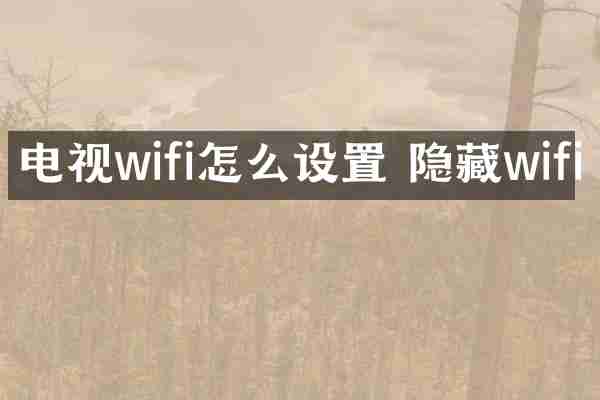 电视wifi怎么设置 隐藏wifi