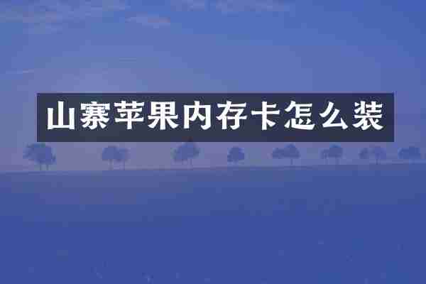 山寨苹果内存卡怎么装