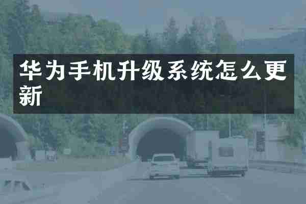 华为手机升级系统怎么更新
