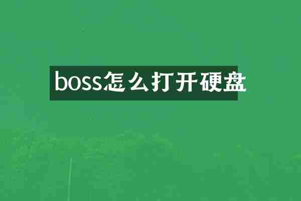 boss怎么打开硬盘