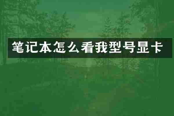 笔记本怎么看我型号显卡