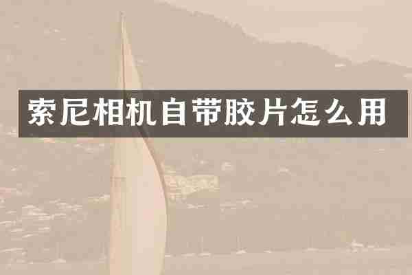 索尼相机自带胶片怎么用