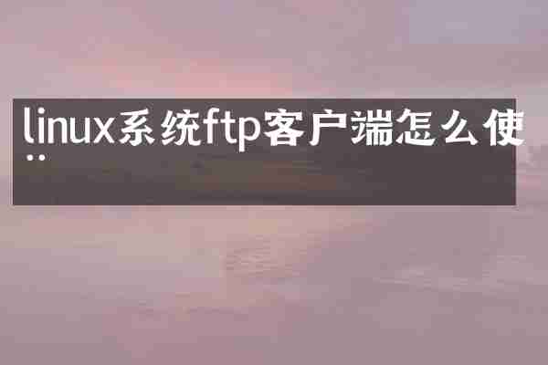 linux系统ftp客户端怎么使用