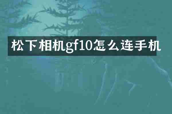 相机gf10怎么连手机