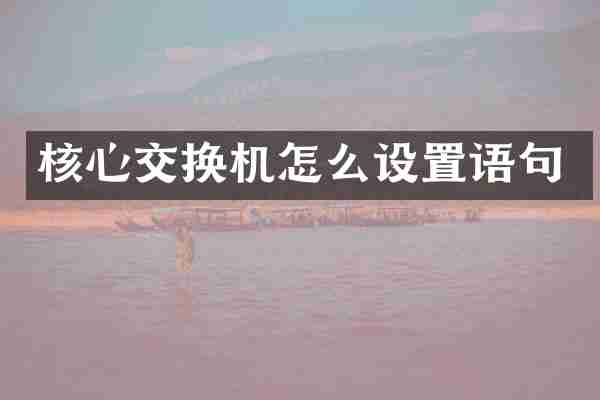 核心交换机怎么设置语句