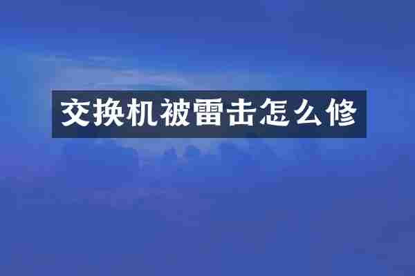 交换机被雷击怎么修