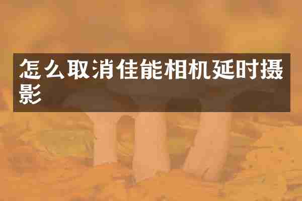 怎么取消佳能相机延时摄影