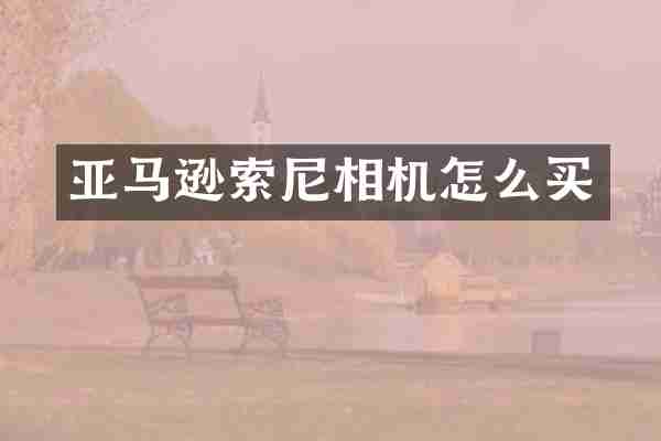 亚马逊索尼相机怎么买
