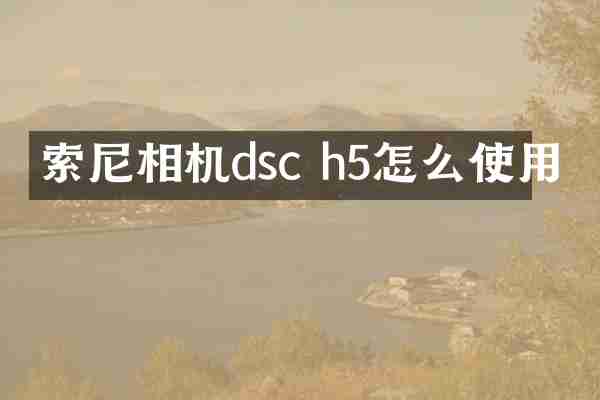 索尼相机dsc h5怎么使用