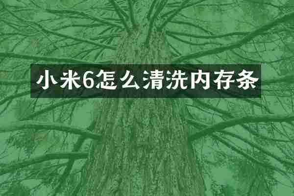 小米6怎么清洗内存条
