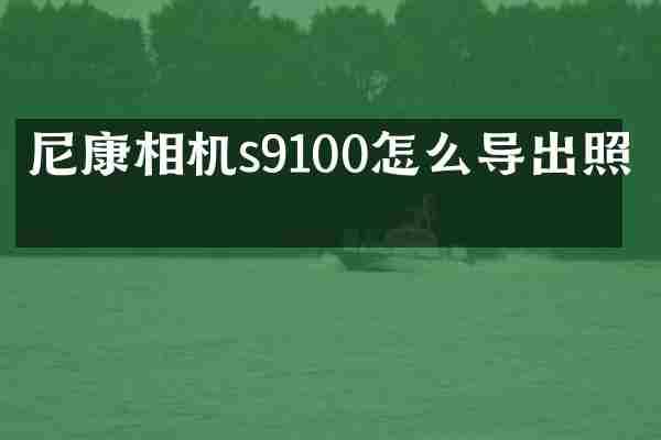 尼康相机s9100怎么导出照片