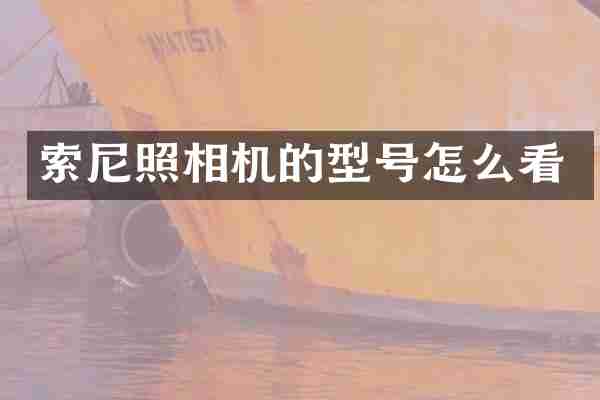 索尼照相机的型号怎么看