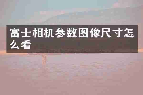 富士相机参数图像尺寸怎么看