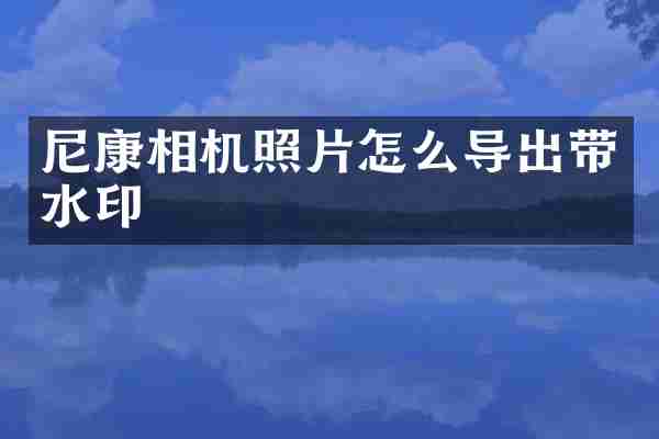 尼康相机照片怎么导出带水印