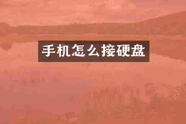 手机怎么接硬盘