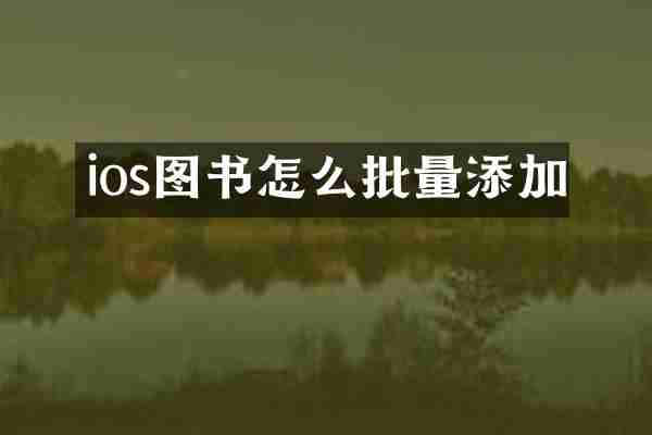 ios图书怎么批量添加