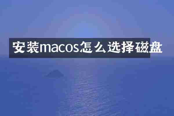 安装macos怎么选择磁盘
