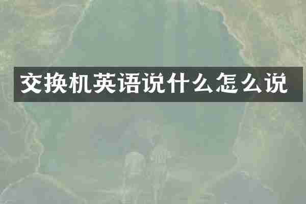 交换机英语说什么怎么说