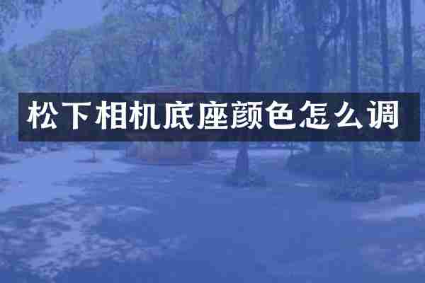 相机底座颜色怎么调