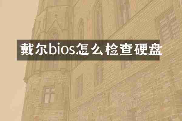 戴尔bios怎么检查硬盘