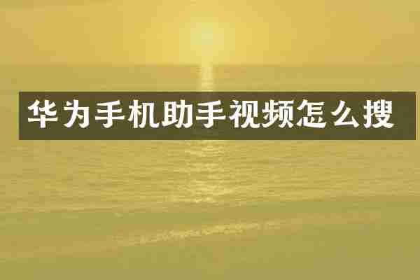 华为手机助手视频怎么搜