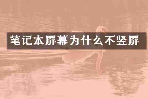 笔记本屏幕为什么不竖屏