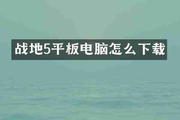 战地5平板电脑怎么下载