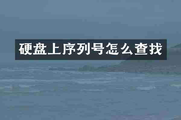 硬盘上序列号怎么查找