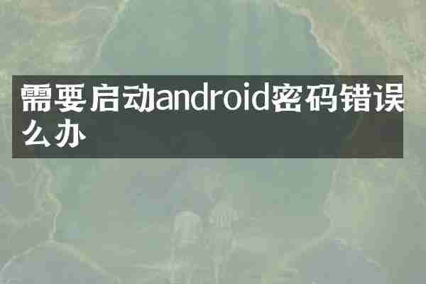 需要启动android密码错误怎么办