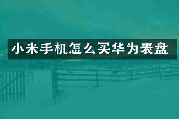 小米手机怎么买华为表盘