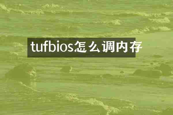 tufbios怎么调内存