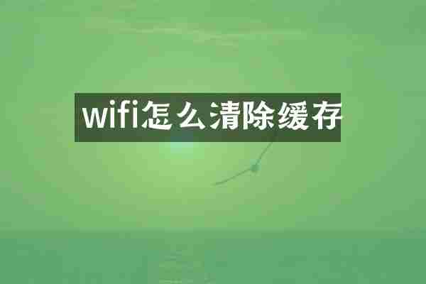 wifi怎么清除缓存
