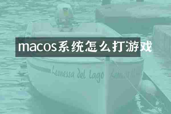macos系统怎么打游戏