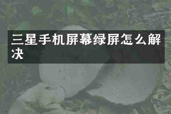 三星手机屏幕绿屏怎么解决