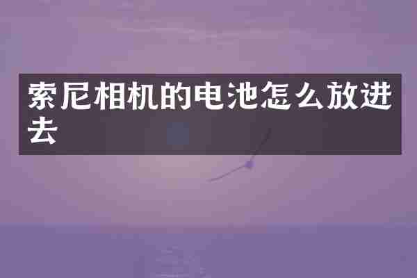 索尼相机的电池怎么放进去