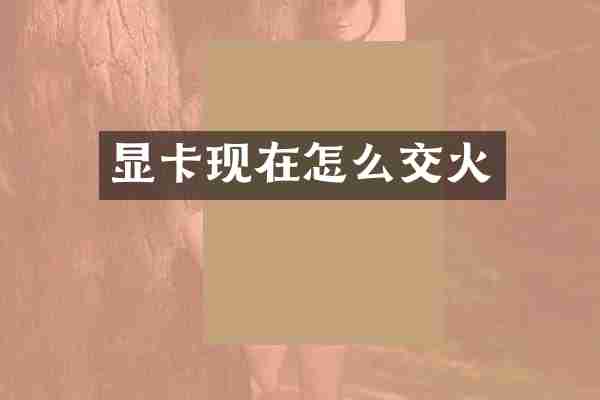 显卡现在怎么交火