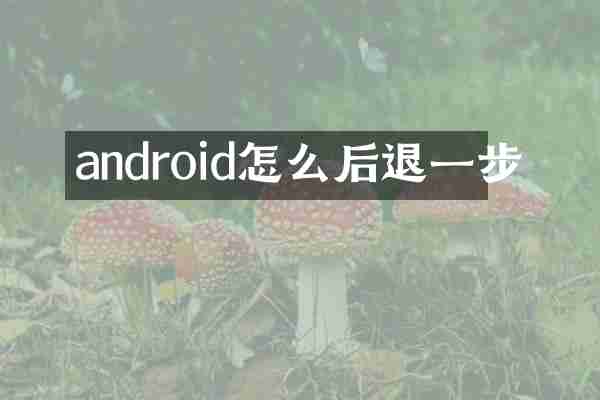 android怎么后退一步