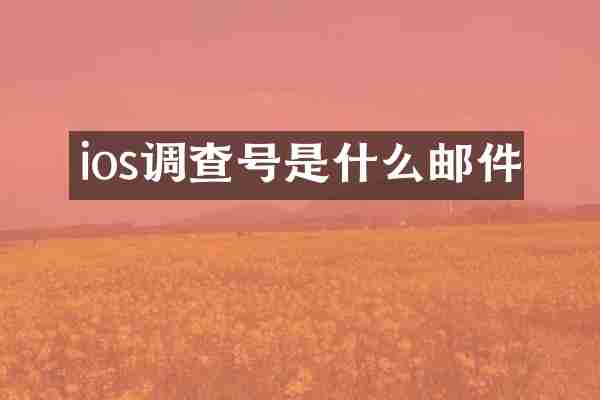 ios调查号是什么邮件