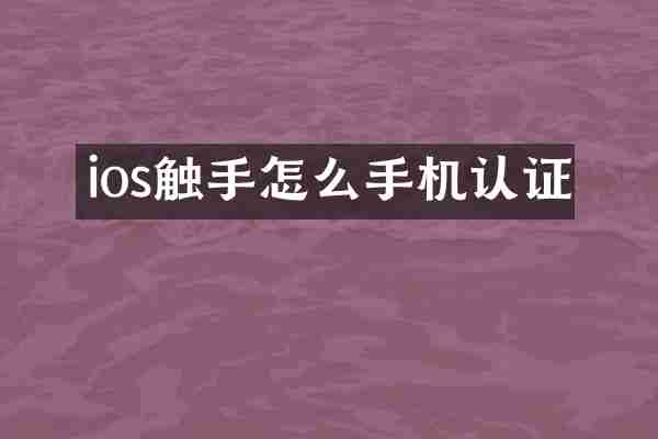 ios触手怎么手机认证