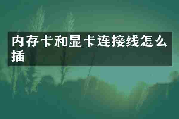 内存卡和显卡连接线怎么插