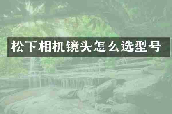 松下相机镜头怎么选型号