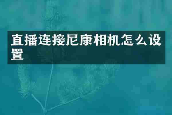 直播连接尼康相机怎么设置