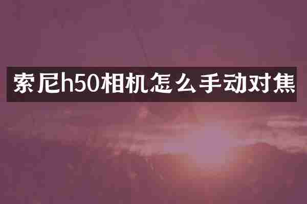 索尼h50相机怎么手动对焦