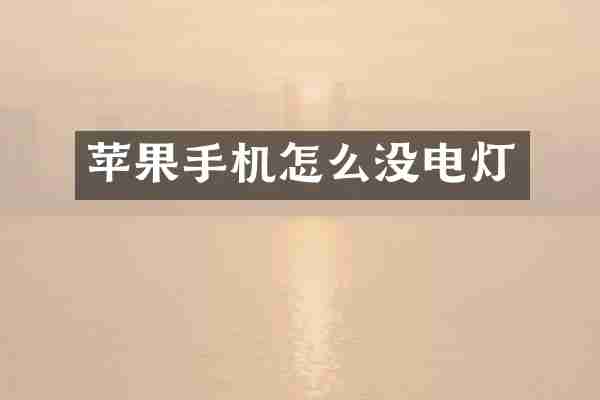 苹果手机怎么没电灯