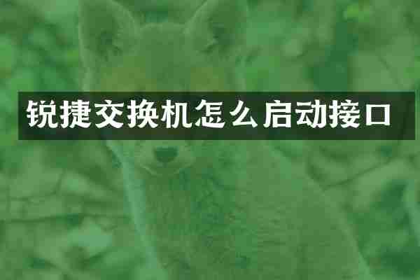 锐捷交换机怎么启动接口