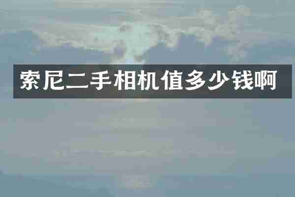 索尼二手相机值多少钱啊