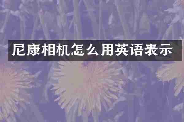 尼康相机怎么用英语表示