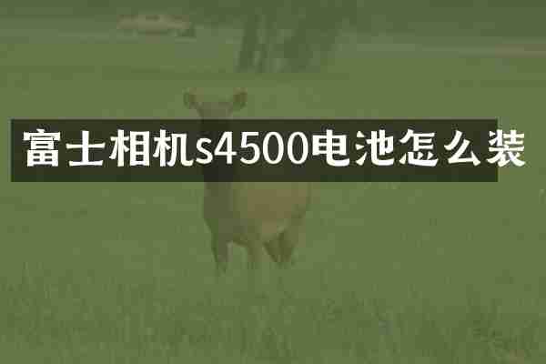 富士相机s4500电池怎么装